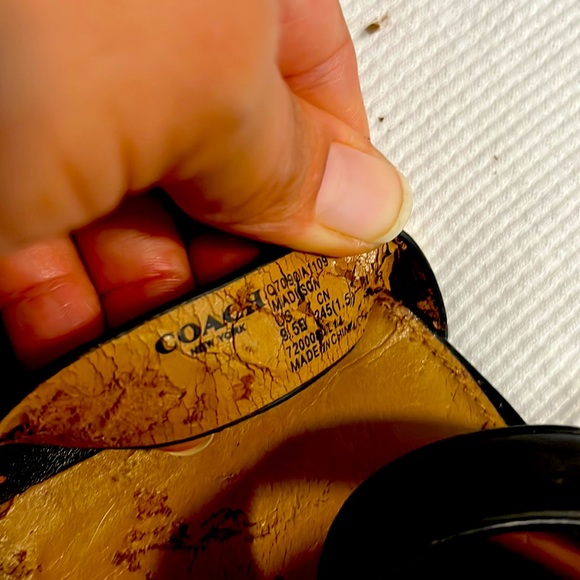 Coach, size 9.5 black, leather gold studs & buckle heel sandals.plsSee all pics - Picture 11 of 11